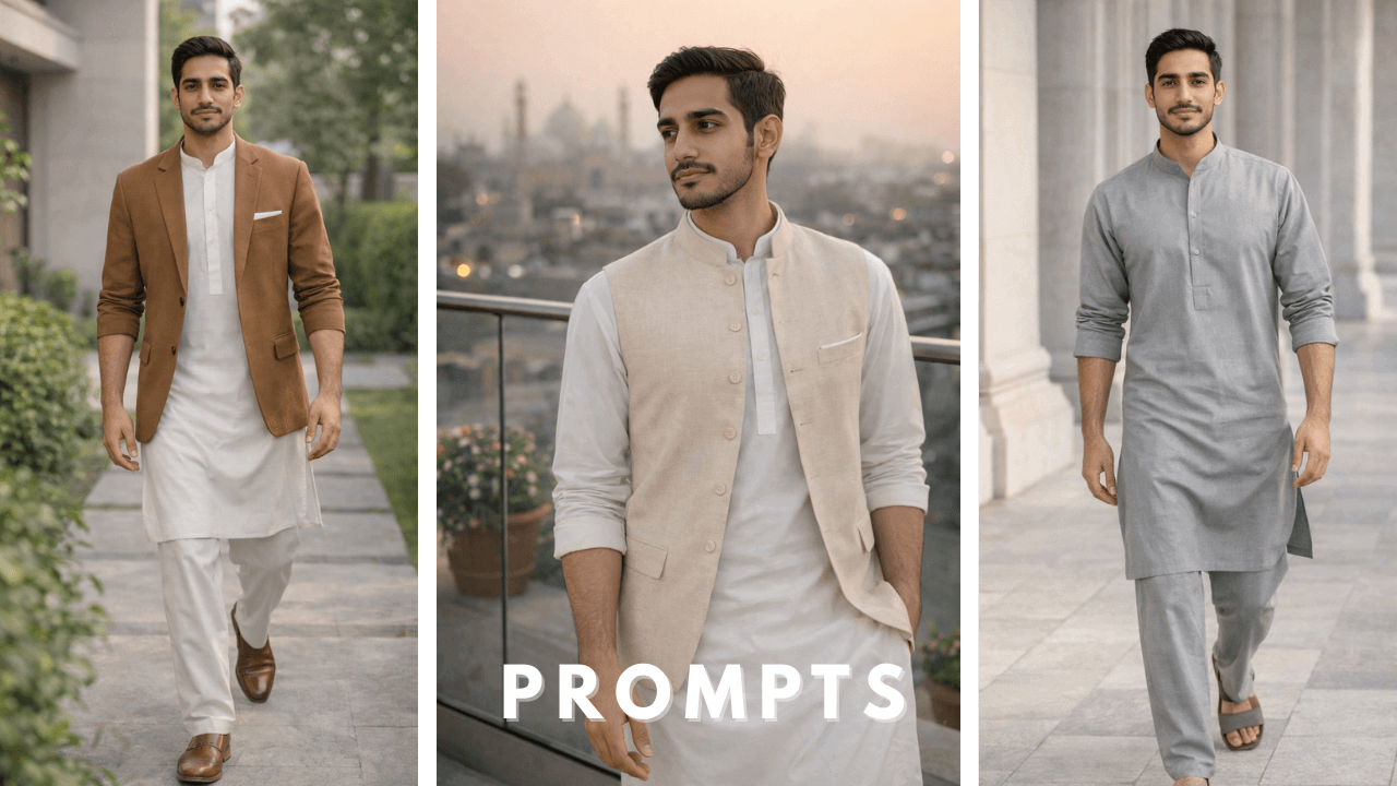 Advanced Shalwar Kameez Photo Prompts for Ultra-Realistic AI Male Portraits